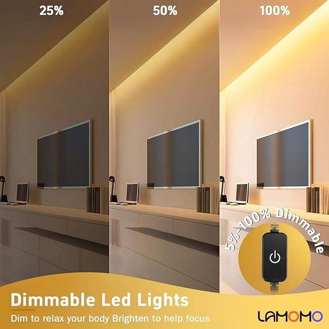 Lamomo Neon Rope Light, 24V Warm White Dimmable Rope Lights, 65.6ft Waterproof Flexible LED Strip Lights, Silicone 3000K Neon LED Strip for Bedroom Indoor Outdoor Decor