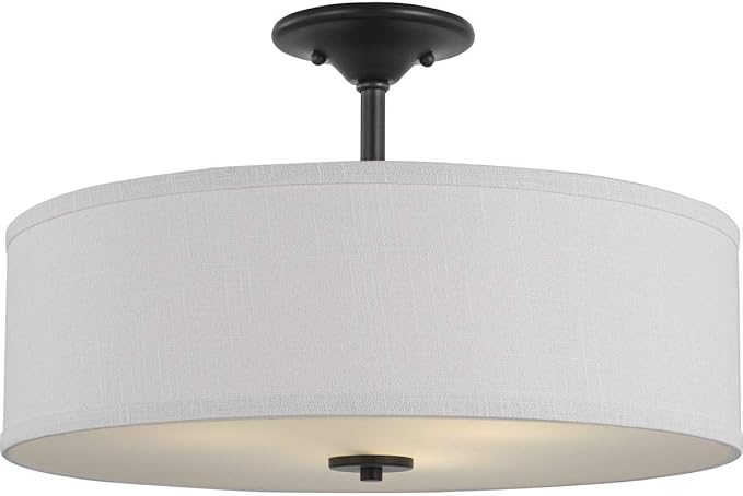 Progress Lighting Inspire Collection Graphite Three-Light 18" Semi-Flush Mount, 11.50x18.00x18.00