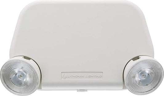 Lithonia Lighting Basics Low Profile Emergency Light, LED Emergency Lights for Business, Ceiling or Wall mount, White Thermoplastic, 120/277V Dual Voltage (EU2L M12)