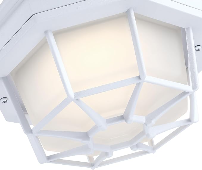 2 Pack 8.5” Octagonal LED Flush Mount Ceiling Light 2700K 3000K 3500K 4000K 5000K White Hallway Lights Exterior Dome Light for House White LED Ceiling Lamp,Aluminum Alloy,Glass,14W,120V,750lm-1000Lm