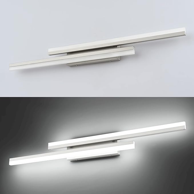 PRESDE 40" LED Bathroom Vanity Light, Modern Brushed Nickel Wall Bar Fixture Over Mirror Dimmable