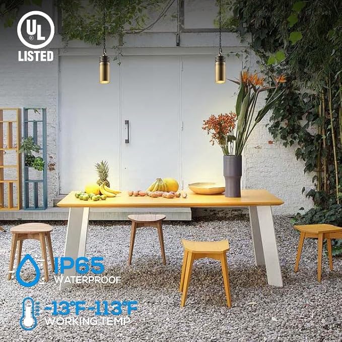 LEONLITE Low Voltage Hanging Landscape Lights, 12V Hanging Tree Lights, UL Listed, LED Outdoor Pendant Light for Gazebo, Pergola, Garden, Aluminum, IP65, 2700K Soft White, Brass Bronze, Pack of 4
