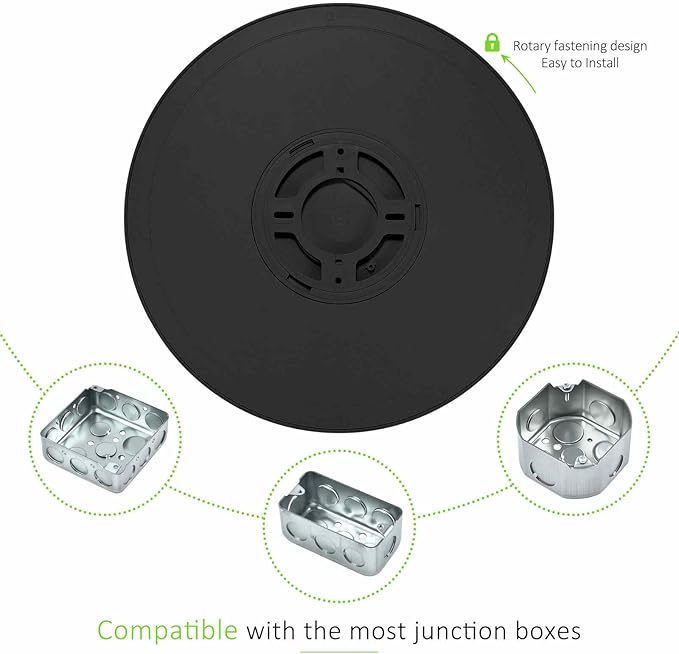 6 Pack LED Flush Mount Ceiling Light, 24W Ultra Thin Round White Lamp 3000K/4000K/6500K 3 Color Temperatures Adjusted 12 Inch Modern Ceiling Lights, Black