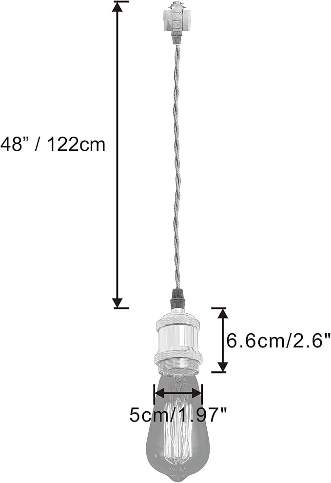 Kiven H-Type Wire Track LightPendants, 48 Inch Cord Length Black Weave Rope, Restaurant DecorativePendant Light Industrial Pendant Lamp 3 Pack,Bulb Not Included（Bronze）