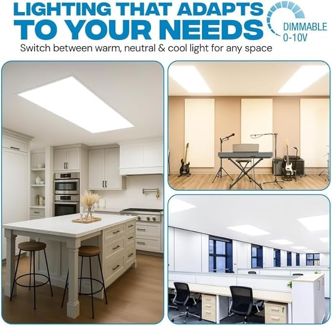 6Pack LED 2x4 Panel Light 72W Dimmable ETL DLC