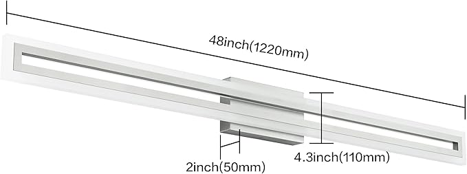 SOLFART Brushed Nickel Vanity Lights for Bathroom 48 Inch 5 Color Adjustable Vanity Lighting Over Mirror 5CCT