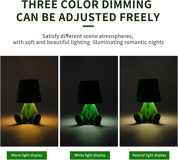 Bedside Touch Control Table Lamp, Golden Decor Thinker Statue LED Table Lamp With USB Port, 3 Way Dimmable Modern Night Light Nightstand Lamp For Home Living Room Office Shelf Decor (light green-A)