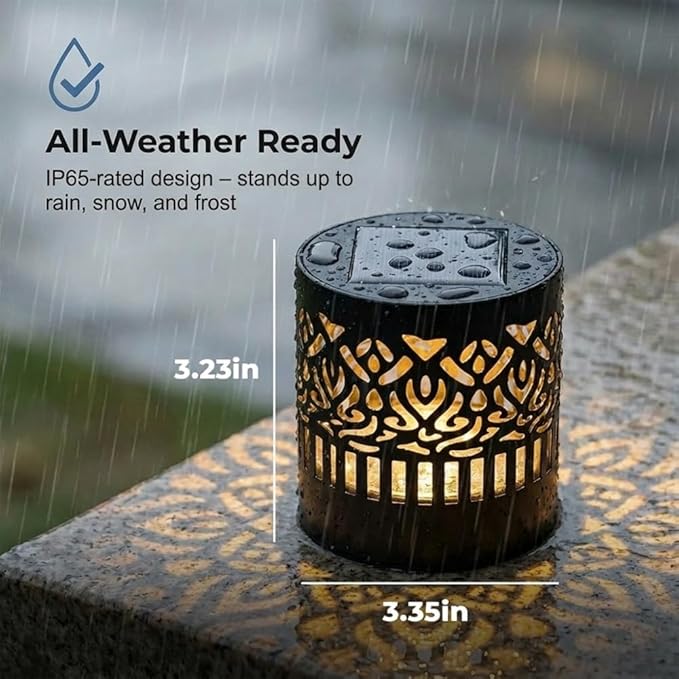 Decorative Solar Mandala Lights, Metal Solar Powered Outdoor Wall Lights Solar Powered Deck Step Stair Lights, Waterproof Mandalas Fence Light for Garden Post Patio Backyard Yard Decor (4, Sunflower)