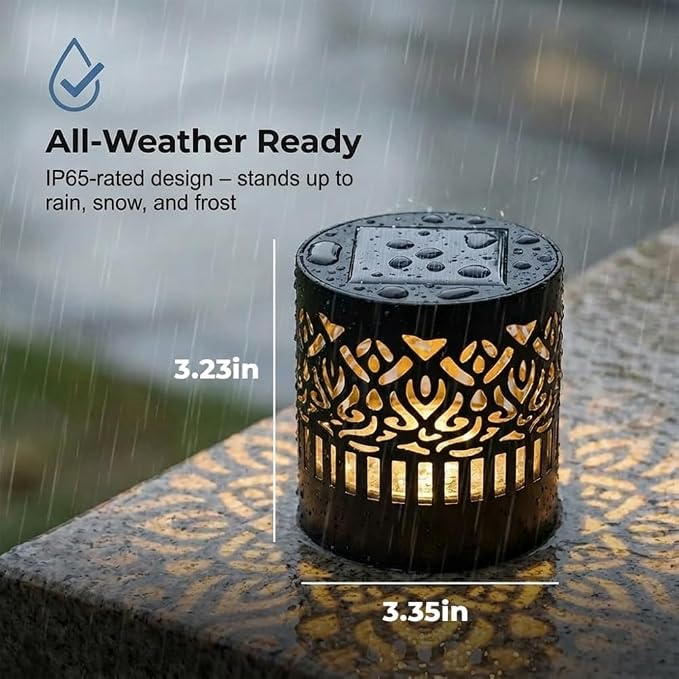 Decorative Solar Mandala Lights, Metal Solar Powered Outdoor Wall Lights Solar Powered Deck Step Stair Lights, Waterproof Mandalas Fence Light for Garden Post Patio Backyard Yard Decor (4, Mandala)