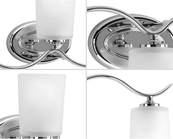 Progress Lighting P2020-15 Inspire Collection Etched Glass Traditional Bath Vanity Light, 3-Light, Polished Chrome