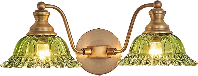 XIEDUN Green 2 Light Vanity Light Bathroom Light Vintage Bathroom Light Fixtures