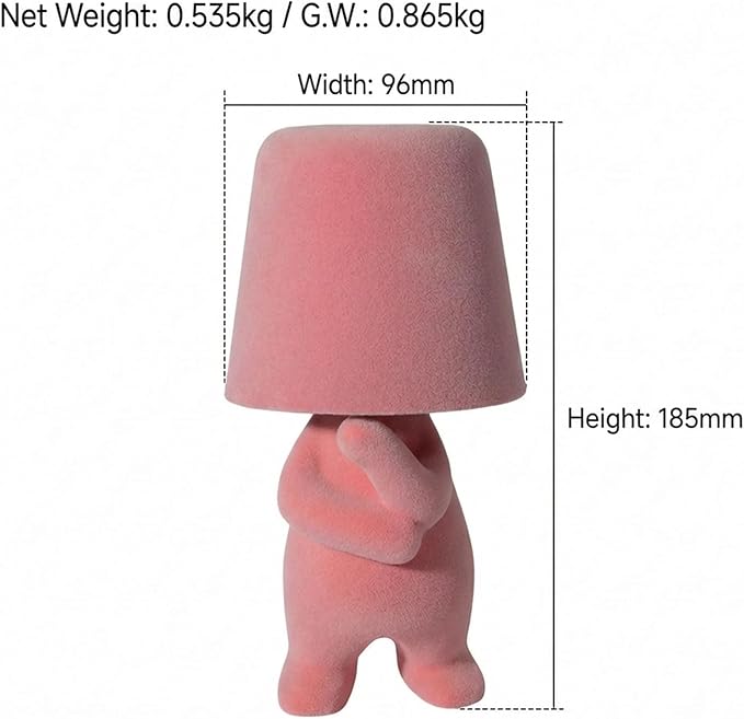 Bedside Touch Control Table Lamp, Golden Decor Thinker Statue LED Table Lamp with USB Port, 3 Way Dimmable Modern Night Light Nightstand Lamp for Home Living Room Office Shelf Decor (Pink-A)