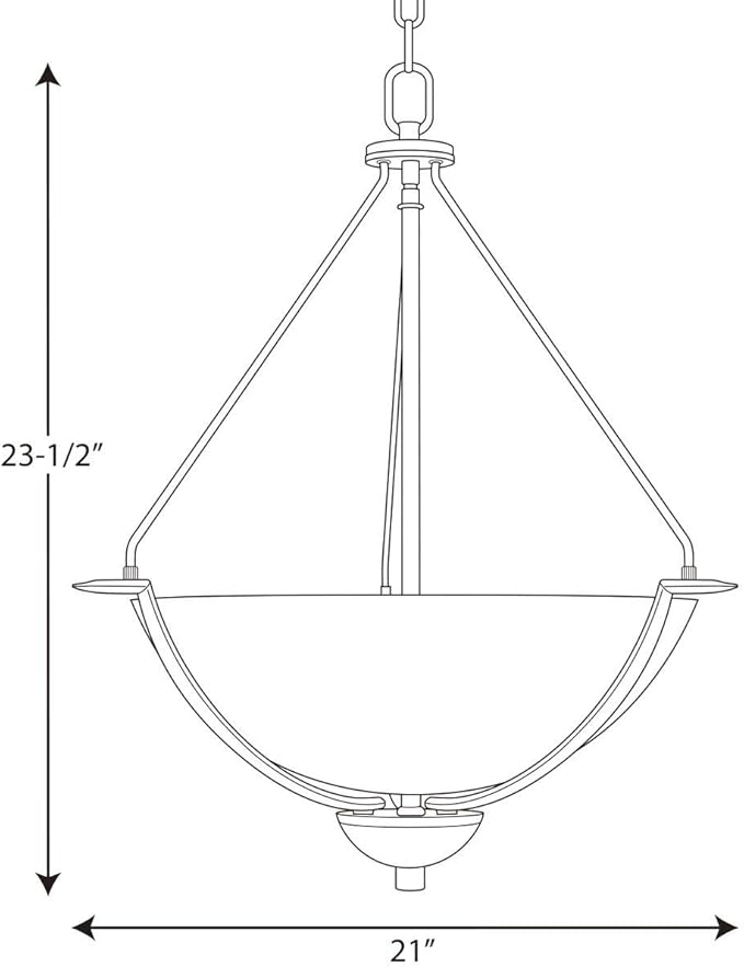 Progress Lighting 3-Light Inverted Pendant, Bravo Collection, Indoor, P3912-09, Brushed Nickel
