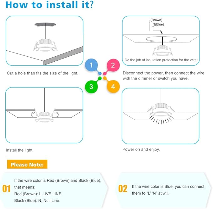2 Inch LED Downlight, Recessed Lighting Dimmable Ceiling Light, 3W, 2700K Ultra Warm White, CRI80 with LED Driver(35W Halogen Equivalent), Black 12 Pack