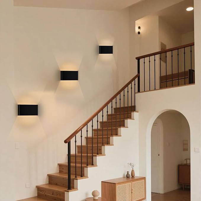 Indoor Wall Sconce, 20W Dimmable 5CCT (3000K-6500K), Modern LED Wall Sconce, for Bedroom, Living Room, Hallway, Dresser (15 Inch - Matte Black 4 Piece)