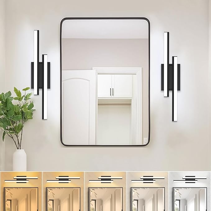 24 inch Bathroom Vanity Light-ETL Listed 5CCT Optional Bathroom Light Fixtures Lighting Adjustable 25W 2 Pack