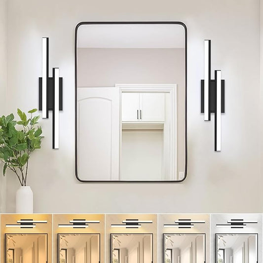 24 inch Bathroom Vanity Light-ETL Listed 5CCT Optional Bathroom Light Fixtures Lighting Adjustable 25W 2 Pack