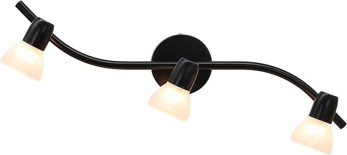 XiNBEi Lighting Track Lighting, 3 Light Modern Black Curved Kitchen Track Ceiling Light Fixtures XB-TR1223-3-MBK