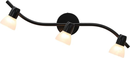 XiNBEi Lighting Track Lighting, 3 Light Modern Black Curved Kitchen Track Ceiling Light Fixtures XB-TR1223-3-MBK