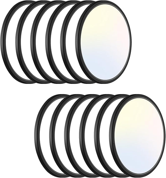 libtit 13 Inch Led Flush Mount Ceiling Light Fixtures, 3 Color 3000K-4500K-6000K Selectable, Thin Flat Round Lighting Fixture Surface Mount for Office Garage Hallway (Black, 12 Pack)