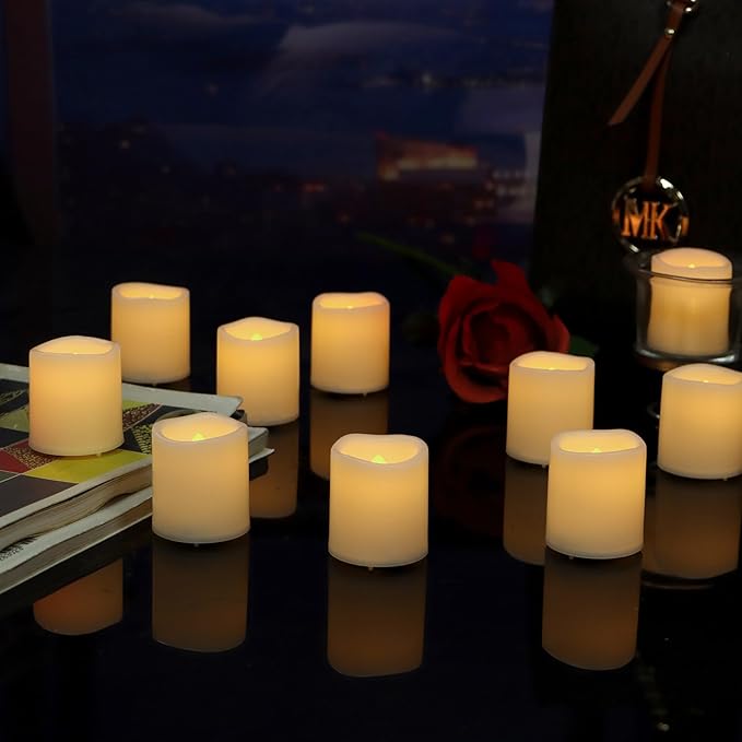 36 Pack Flameless Votive Candles Flickering Electric Fake Candles LED Battery Operated Tea Lights for Home Wedding Decor Party Table Halloween Christmas Decorations, Warm White Glow