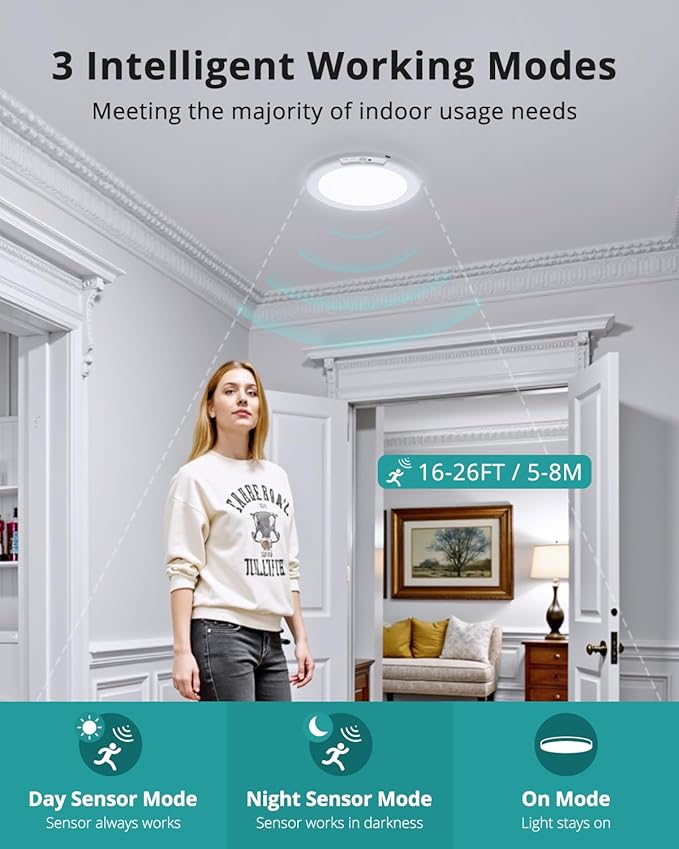 wowatt 6Pcs Battery Operated Ceiling Lights Rechargeable Motion Sensor Light Indoor Wireless Shower Light with Remote 3000K 4500K 6500K 7.48in Dimmable Timing Motion Activated Lamp for Closet Shower