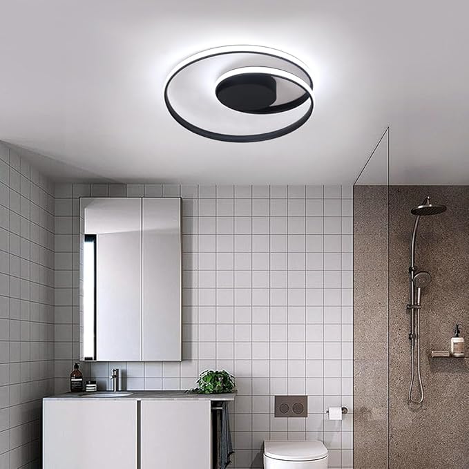 18 Inch LED Flush Mount Ceiling Light, Modern Dimmable Round Ceiling Lamp with Remote Control, Low Profile Indoor Lighting for Bedroom, Kitchen, Dining Room