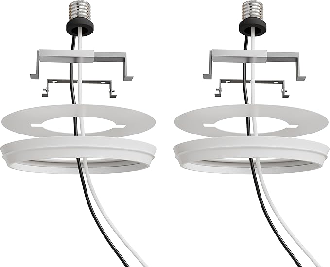 OHLECTRIC Recessed Can Light Conversion Kit to Pendant Lights – Medium Base Converter Compatible with 4”-6” Recessed Can Lights – Ideal for Kitchens, Bedrooms, Offices, and Damp Locations - 2 Pack