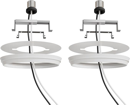 OHLECTRIC Recessed Can Light Conversion Kit to Pendant Lights – Medium Base Converter Compatible with 4”-6” Recessed Can Lights – Ideal for Kitchens, Bedrooms, Offices, and Damp Locations - 2 Pack