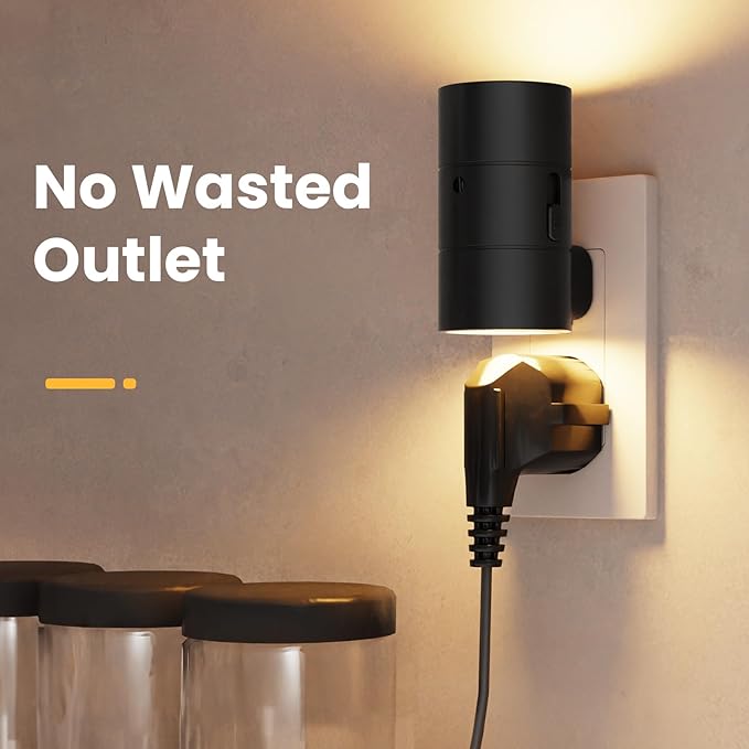 VOLISUN Night Lights Plug into Wall, Dimmable LED Nightlight with Dusk to Dawn Light Sensor, 0-100LM Adjustable Brightness, 3 Color Temperatures, Compact Size Black 8 Pack for Hallway,Bedroom,Bathroom