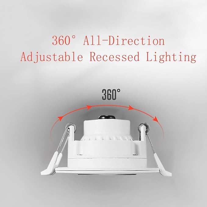 3 Inch Gimbal LED Recessed Light, 8W Dimmable Canless Adjustable Downlight, 3000K/4000K/5000K Selectable Ceiling Spotlight with Junction Box, IC Rated ETL, 38° Beam Angle, 65W Equivalent (Pack of 4)