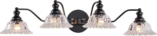XIEDUN 4 Light Bathroom Vanity Lighting Fixtures Black Vanity Light Fixture Vanity Lights for Bathroom