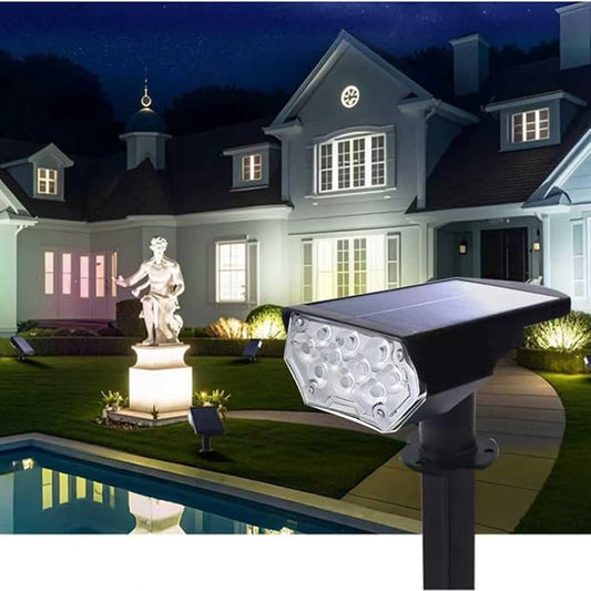 1 Pack Solar Spot Lights Outdoor Waterproof, 20 LEDs Bright Landscape Spotlights Dusk to Dawn, Cool White Adjustable Uplights for Yard Tree House Garden Wall Pathway, IP65