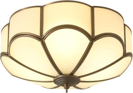 Vintage Black Glass Ceiling Light - Small 11.8 Inch Bronze Mid Century Flush Mount Lighting Fixtures - Art Deco Antique Modern Lamps for Hallway Bedroom Kitchen Entryway Farmhouse Foyer Bathroom Hall