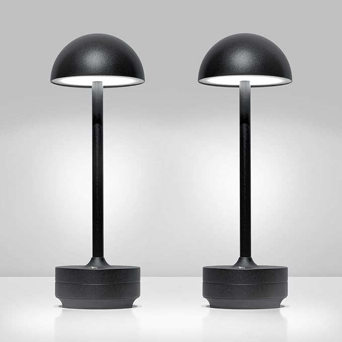 2 Pack Rechargeable Table Lamp Cordless - LED Table Lights Outdoor - 5000mAh Battery Operated Dimmable Touch Portable Lamps for Patio Restaurant Dining Room