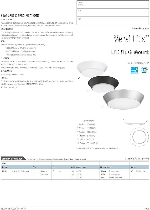 Lithonia Lighting 13 inch Round LED Flush Mount Thin Ceiling Light Mount, Contractor Select, White 3000K Dimmable (FMML 13 830)