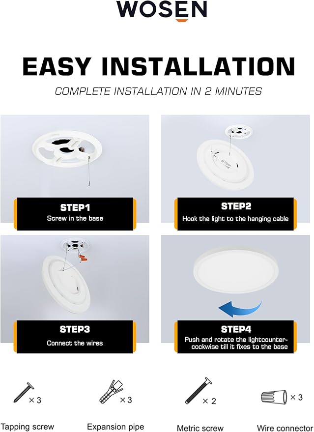 6 Pack 12 Inch LED Flush Mount Ceiling Light with Night Light 2000K, 3000K-6000K 5 Color Temperature 24W 2400LM Ultra-Slim Ceiling Light Fixture with Remote, Round Ceiling Lights for Bedroom, Kitchen