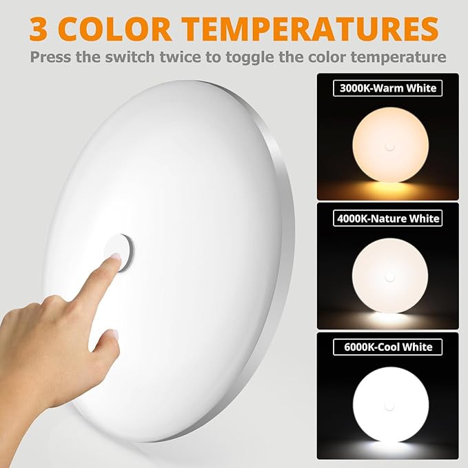 GZV RV Interior Lights, 12V Led Lights Interior, 3 Color 4.5 Inch RV Led Ceiling Puck Lights, RV Accessories for Inside/Camper/Trailer/Boat/Car (3000K/4000K/6000K, 2 Pack)