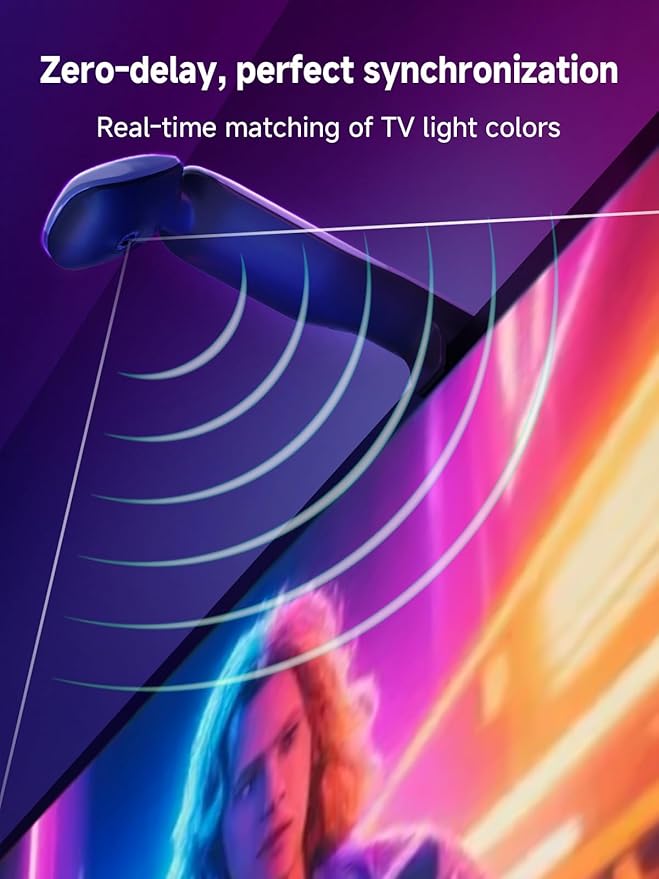 GIPOYENT TV LED Lights with Camera, 20.34FT RGB Lights That Change with for 65-100 InTV, Music Sync LED Strip Lights with Smart App Control - RGB Color Changing Light Strip for Bedroom