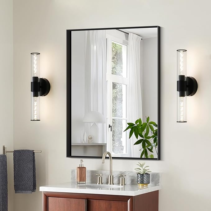 Black Battery Operated Wall Sconces Set of Two Modern Rechargeable Wall Sconces with Remote Control LED Dimmable Wall Lights for Living Room Bedroom Hallway (2 Pack)