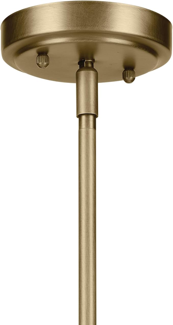 Kichler Winslow 7.5" 1-Light Mini Pendant Light with Clear Seeded Glass in Natural Brass for Kitchen, Bar, Laundry Sink, Bar Island (7.5" x 4.25"), 44032NBR