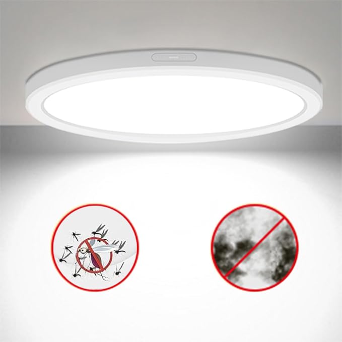 ETL Certified 11 inch LED Ceiling Light Flush Mount, Ultra Slim 0.63" Thick Round Flat Ceiling Lamps Dimmable 5000K Daylight Ceiling Light Fixture for Bathroom,Kitchen,Closet, 8 Pack White