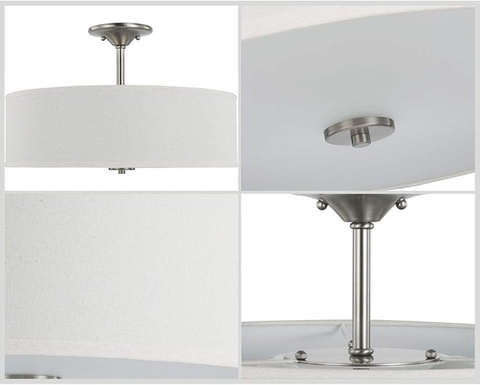 Progress Lighting P350168-009 Inspire Close-to-Ceiling, Nickel 11.50x18.00x18.00