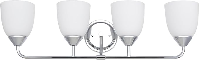Chrome 4-Light Traditional Bathroom Vanity Light Fixtures Over Mirror, Modern Vanity Lights for Living Room, Standard E26 Base, Chrome