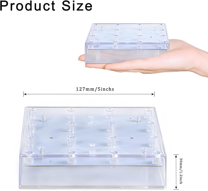 LARDUX Pack of 4 Led Light Base - 5 inch Square Lights Display Stand for Effiel Tower Vase Crystal Glass Art LED Pedestal Base - Charging USB or Battery Powered