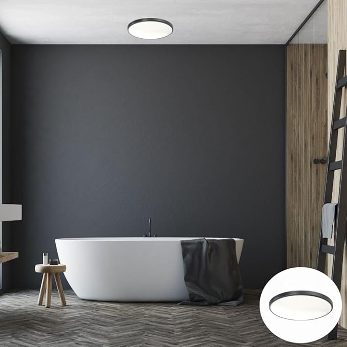 Juno 14 Inch Round LED Flush Mount Ceiling Light, Low Profile Modern Ceiling Light Fixture, Selectable 2700K/3000K/3500K/4000K/5000K Color Temperature, Dimmable, White (FMLR 14IN SWW5 90CRI WBT M4)