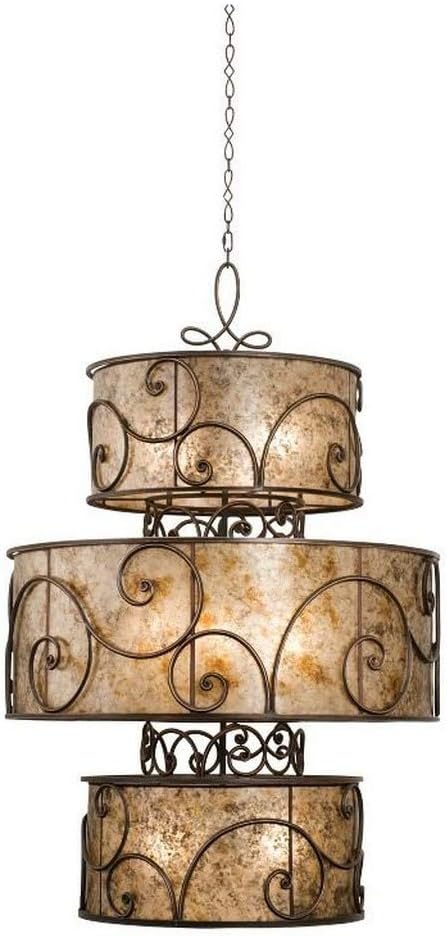 Kalco 5411SV Windsor 12-Light 3 Tier Foyer Lantern, Aged Silver Finish