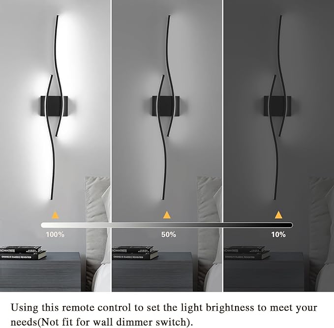 Dimmable LED Bathroom Vanity Light, 39.4 inch Modern Black Bathroom Lighting Fixtures Over Mirror Wall Sconces Light Fixtures for Living Room Bedroom 5500K White Light