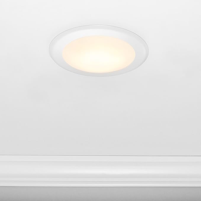 Maxxima 7.5 in. LED Flush Mount Ceiling Light Fixture, 1200 Lumens, 5 CCT 2700K/3000K/3500K/4000K/5000K, Round Disk Light, Dimmable, Recessed Can or J-Box Install