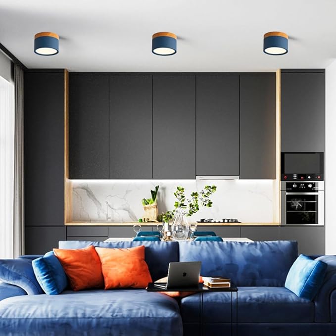 4.2-Inch Macaron Style Ceiling Light, Nordic Modern Ceiling Light Fixture, 15W LED Mini Cylinder Minimalist Close to Ceiling Lamp for Bedroom Hallway Entryway Kitchen Foyer Office